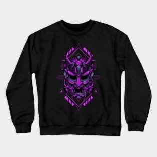 Machine Oni: Futuristic Robotic Interpretation of an Oni Mask Crewneck Sweatshirt